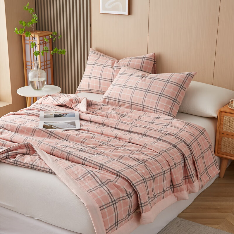 CIBOAKIEIG100%新疆棉空调被A类夏凉被薄被子可水洗夏季单双人被芯可机洗 乔南—粉 150*200cm