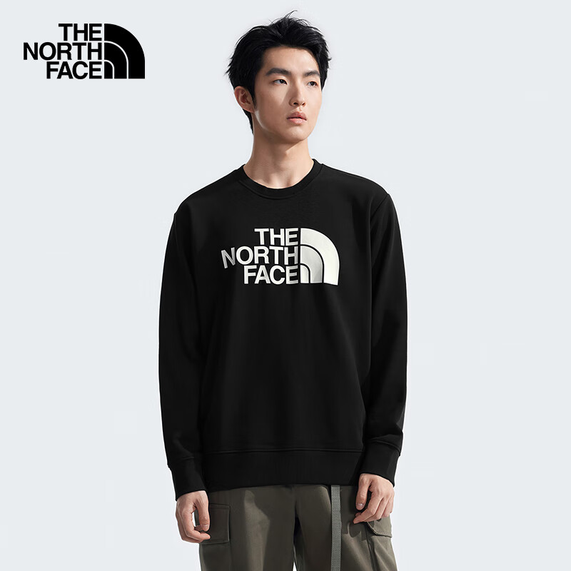 北面（The North Face）长袖卫衣针织男户外休闲舒适圆领宽松版型上衣25秋季新品8AT7 JK3/宇宙黑 3XL