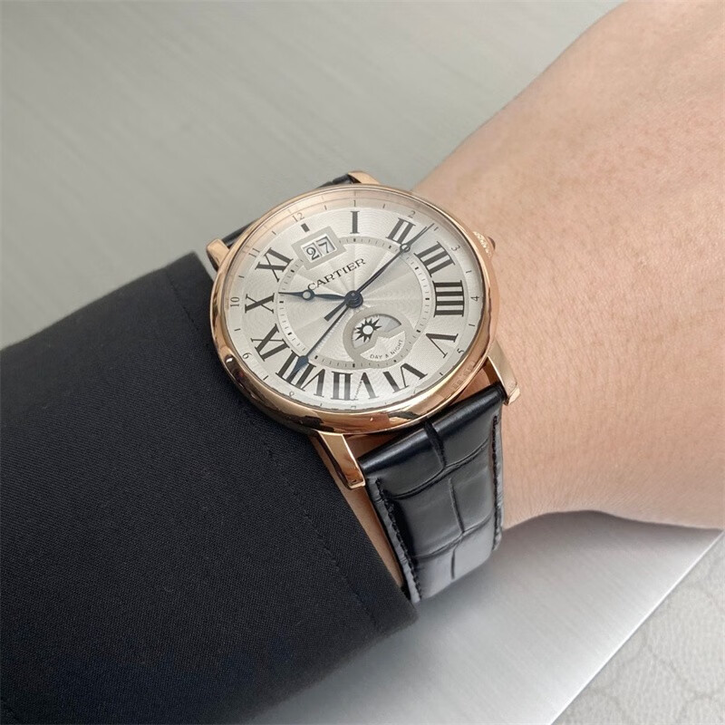 【二手95新】卡地亚伦敦系列18k金大日历双时区自动机械男表w1556220