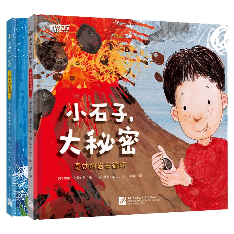 【新东方旗舰】小水滴,大秘密+小石子,大秘密(共2本)5-10岁自然科学环保启蒙科普绘本百科通识