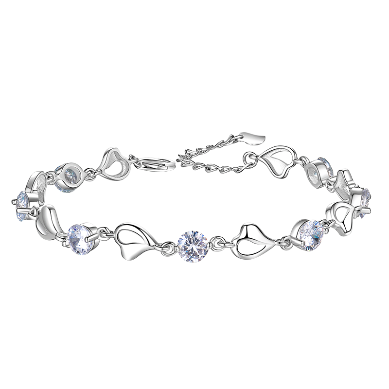 3S级施华洛世奇钻x999足银手链女生日礼物女生送女友送老婆女朋友闺蜜情侣表白，价格走势及评测|查看手链脚链历史价格