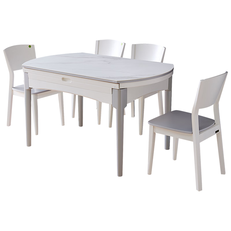 全友家居 餐桌现代简约岩板餐桌椅可圆可方折叠款餐厅吃饭桌子DW1028K