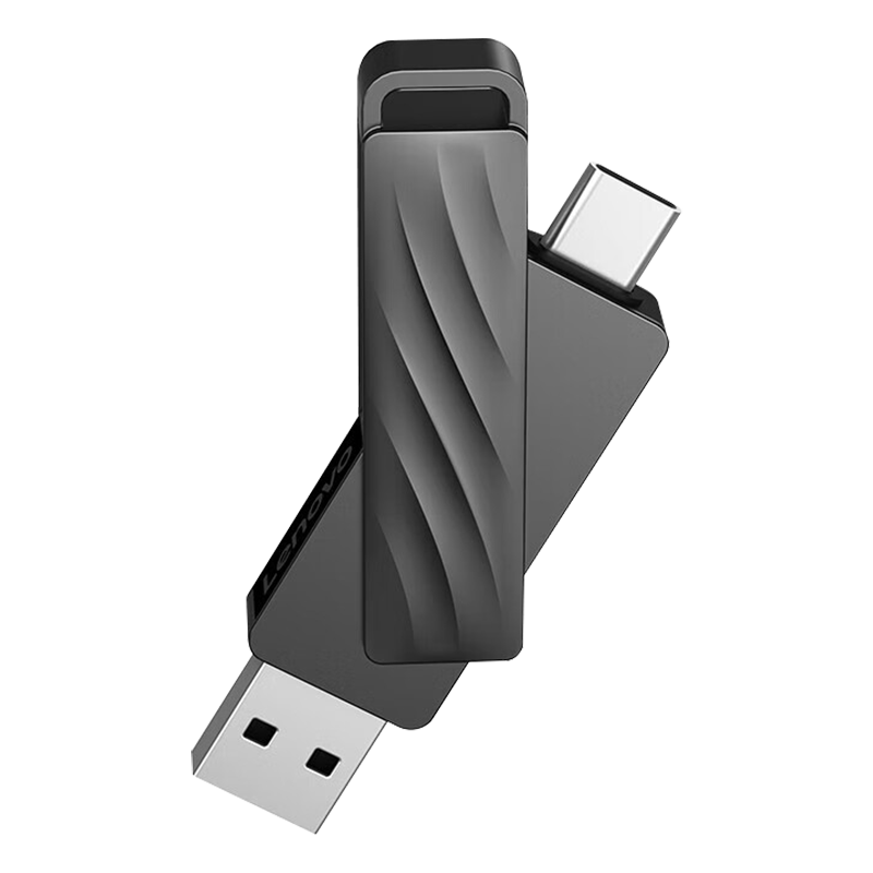 Lenovo 联想 L7C Max USB 3.1 固态U盘 风暴灰 256GB USB-A/Type-C双口