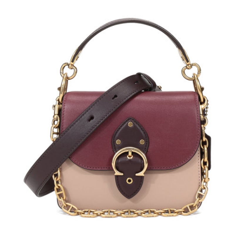 coach 2021新款女包,蔻驰今年出的新款女包 coach 蔻驰2021款女包专柜款beat18号小号皮革手提单肩斜挎包621 酒红