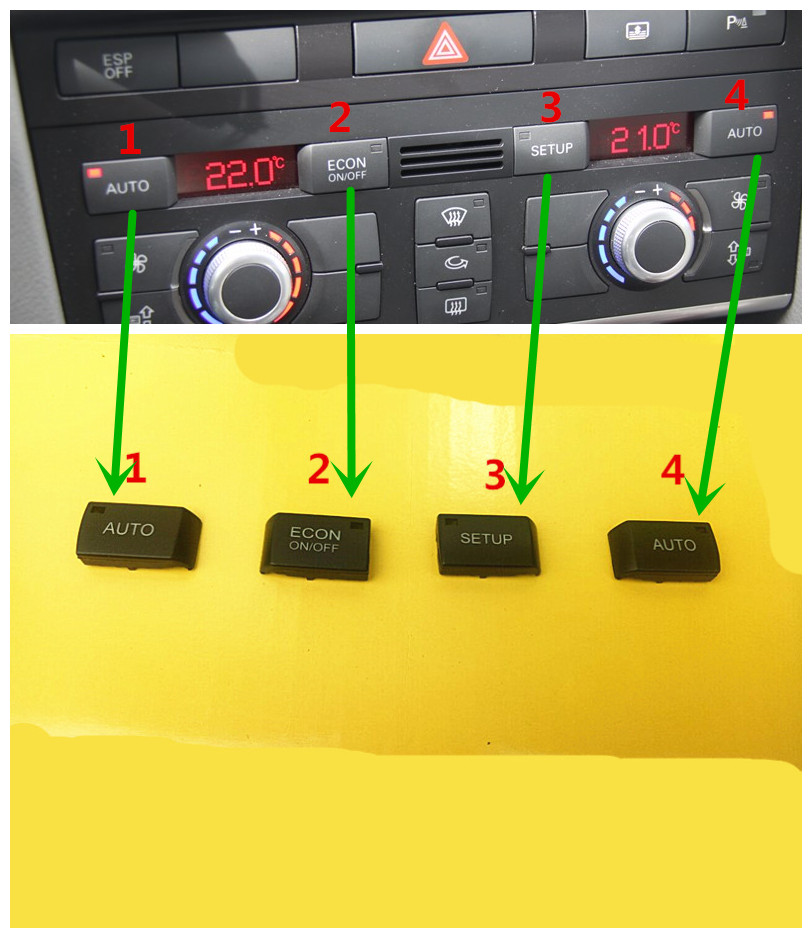 适用于奥迪a6l c6 空调面板按键 空调按钮 多媒体按键按钮 中控面板