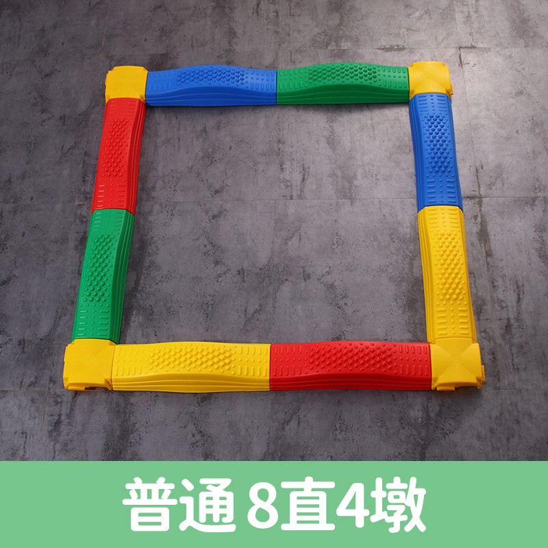 Preskool幼儿园脚踩平衡触觉板儿童家用独木桥平衡木器械玩具感统训练器 普通款8直4墩-单色属于什么档次？