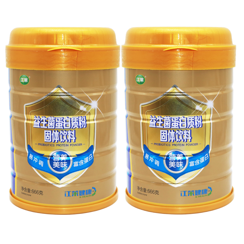 江莱蛋白质粉钙铁锌氨基酸益生菌木糖醇高钙营养品固体饮料母亲节送礼 益生菌款2罐+礼袋1个