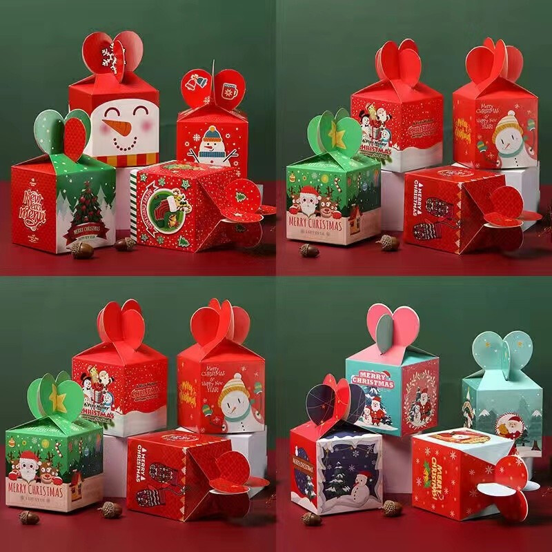 【YY精选】新款圣诞节苹果盒平安果包装盒平安夜苹果礼盒圣诞节礼物盒子 混搭款10只装