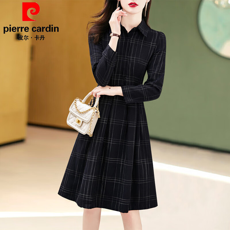 皮尔卡丹(pierre cardin)官方品牌旗舰高端女装2023新款秋季连衣裙