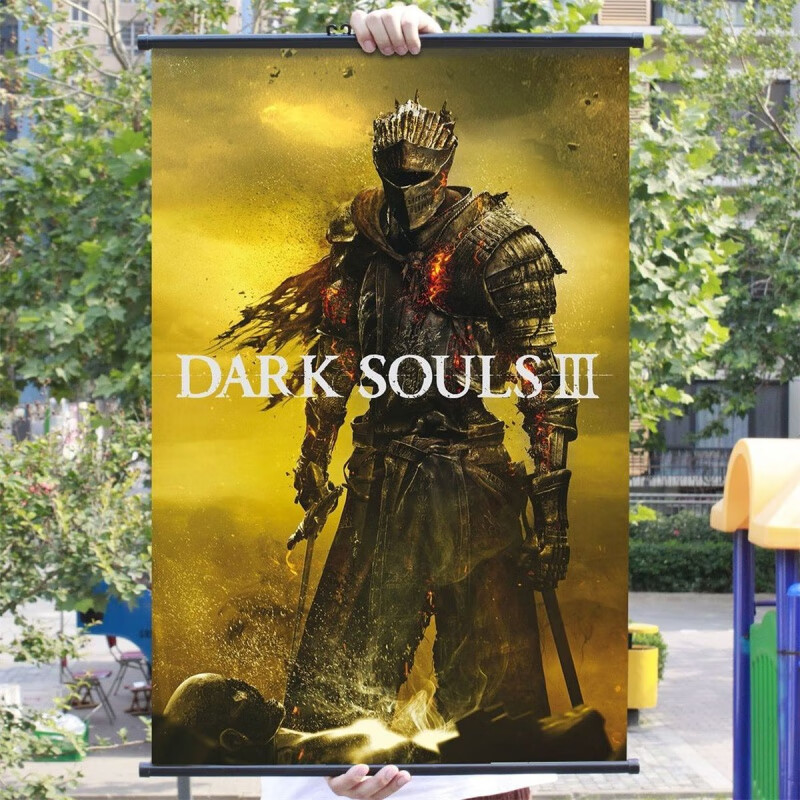 尚翰黑暗之魂3周边塑料画轴款游戏挂画黑魂3装饰游戏海报墙纸卡通手办