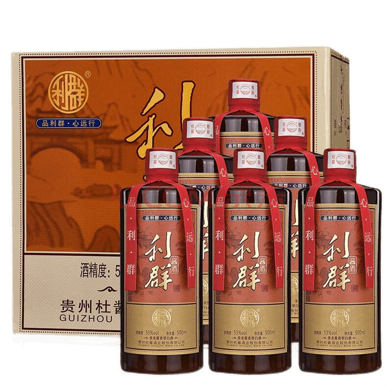 利群酱酒 茅台镇53度酱香型白酒 纯粮酿造高粱酒 整箱6瓶装