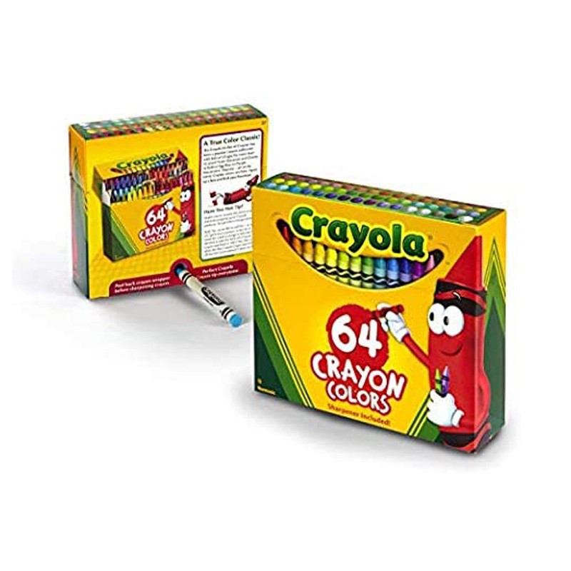 美国绘儿乐（Crayola）64色彩色蜡笔幼儿蜡笔棒儿童涂绘炫彩棒送卷笔刀52-0064