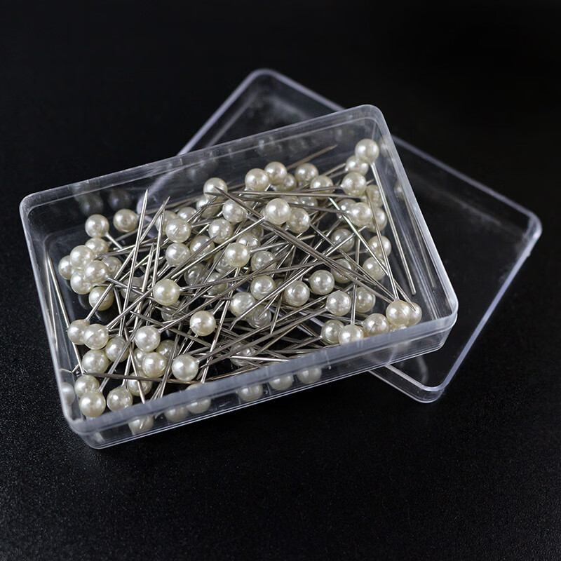 宜佳蕙 100枚不锈钢象牙白圆球头珠光针花束丝巾固定装饰针大头针手工