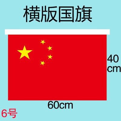 横版1号2号3号4号5号6号吊旗挂墙横挂空中定制悬挂式 6号横版国旗 40*