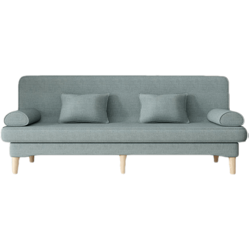 澜墨 沙发小户型出租房沙发床两用可折叠双人简易网红客厅布艺懒人沙发 浅绿-棉麻-可拆洗 长1.2米(配2扶手无腰枕)