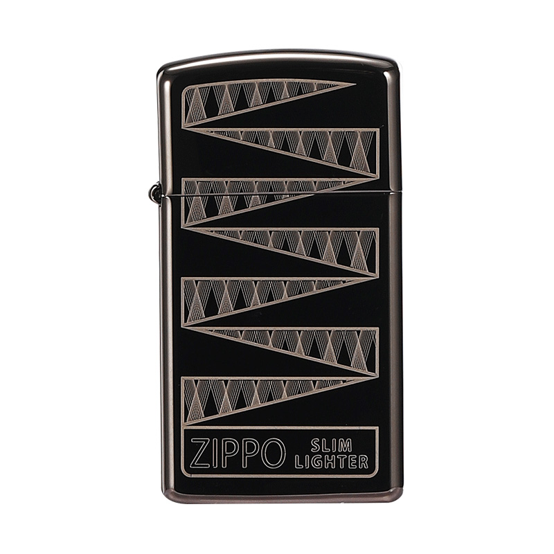 zippo正版之宝打火机 黑冰棱镜65周年纪念款 纤巧窄机编号版收藏