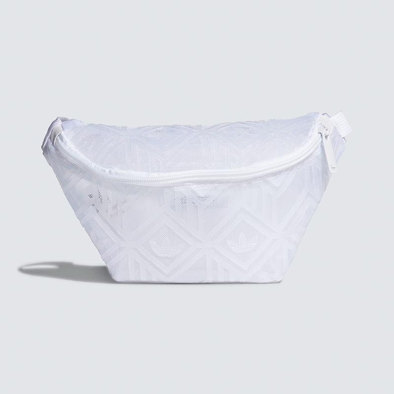 adidas阿迪达斯三叶草新款 waistbag 女子菱形透明印花运动休闲斜挎包