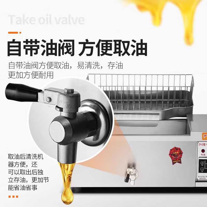 铭汇通台式燃气炸锅自动控温多功能电热油商用摆摊炸薯条专用商野餐用品 12型普通仪表电油炸锅12升 单油炸锅无配件-不推荐