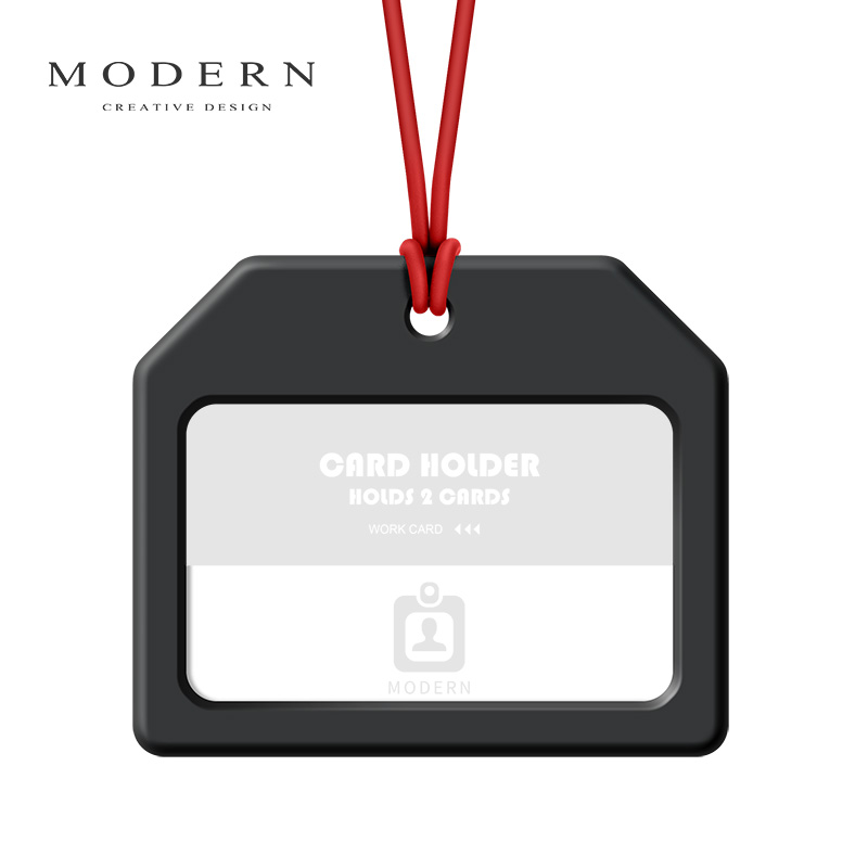 modern创意简约超薄工作证工牌卡套硬壳两面插卡门禁公交饭卡可爱学生