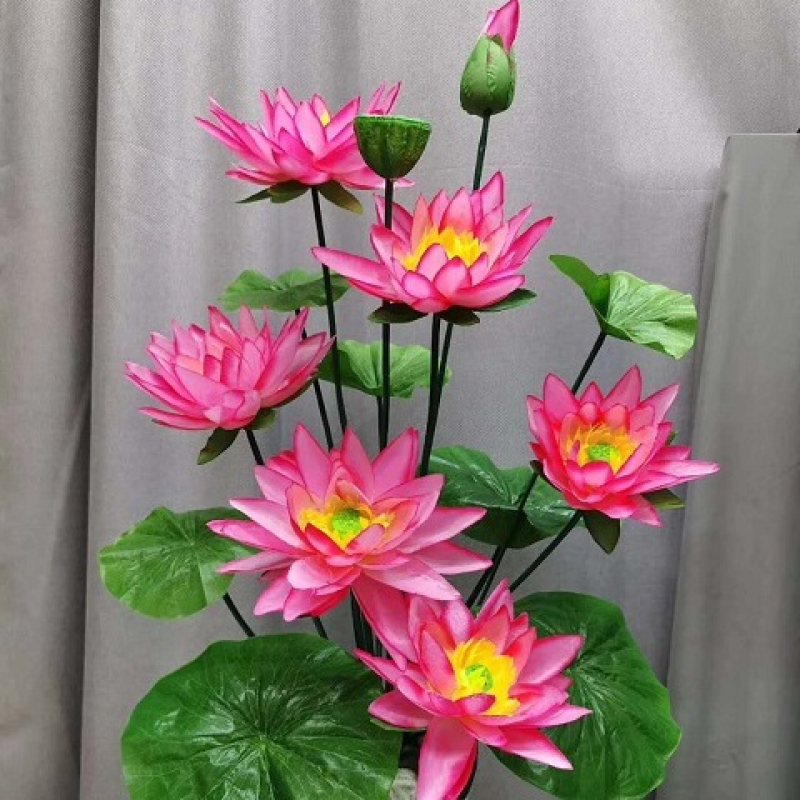 【精选现发】仿真特大荷花王莲花睡莲供佛塑料假花绢花家居装饰寺庙