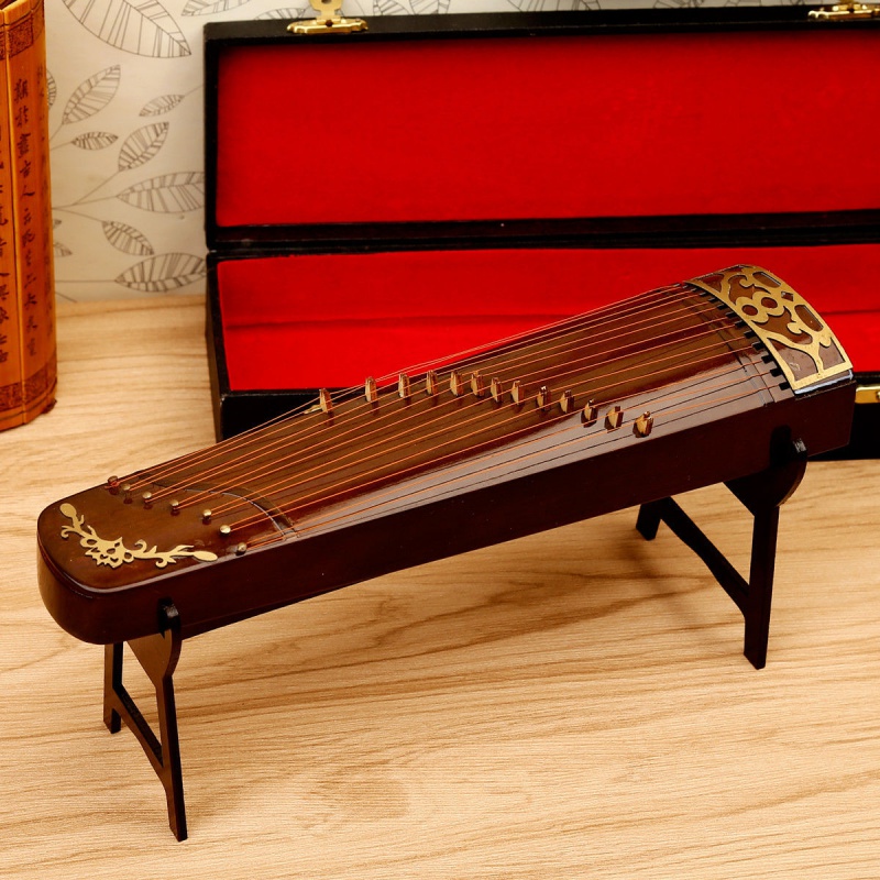 曲美思刻字手工制作迷你古筝古琴乐器模型摆件男女朋友生日中国传统