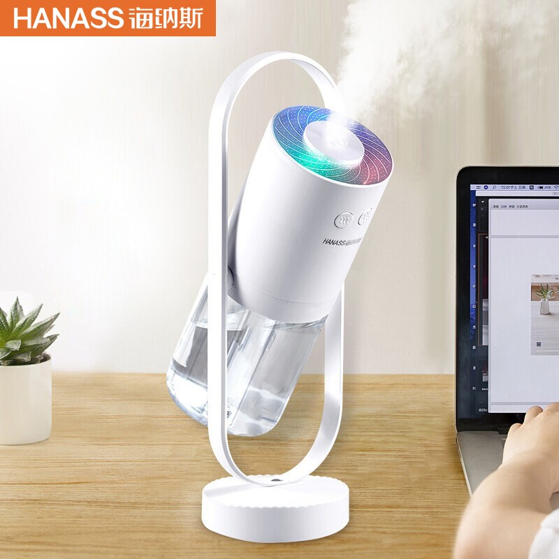 海纳斯（HANASS）加湿器 迷你家用卧室 办公室上加水便携空气加湿器小型 轻音  婴儿 F-008
