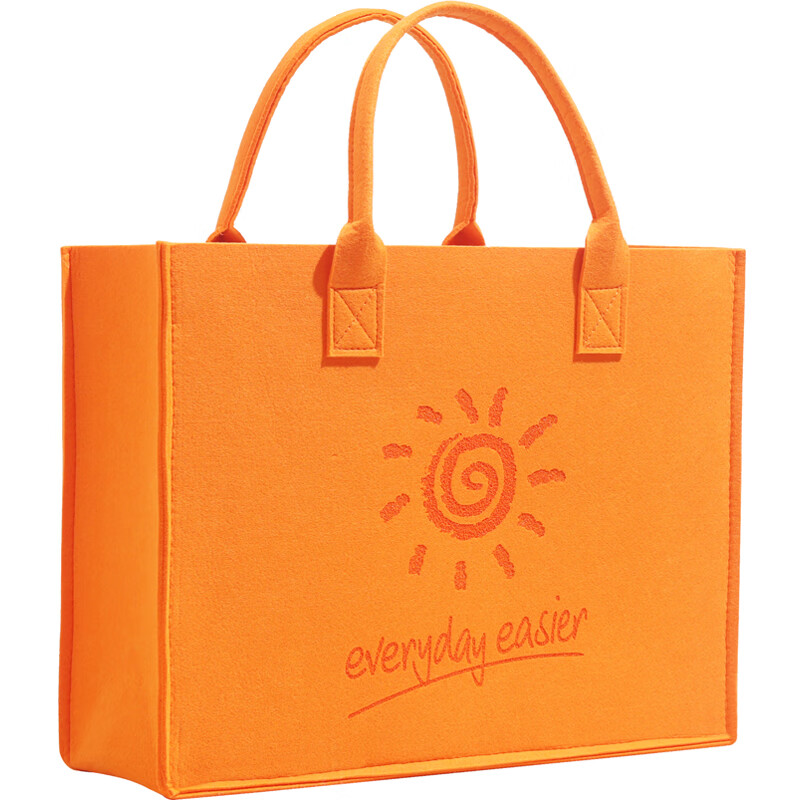 溥畔毛毡包手提袋来图定制印logo收纳布袋礼品袋大容量便携购物环保袋