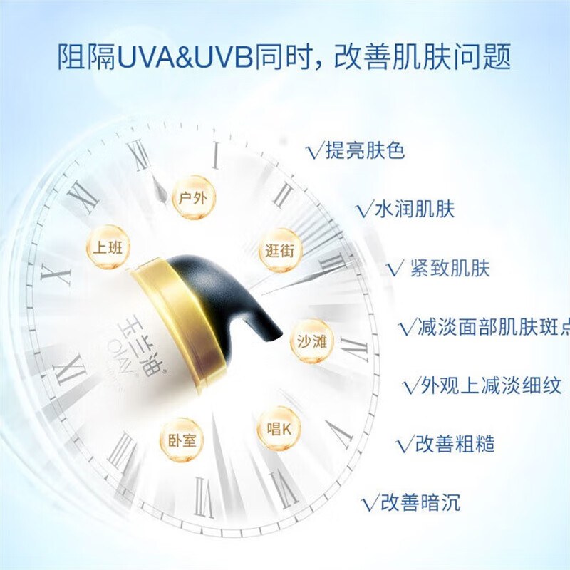 玉兰油(OLAY)多效防晒霜50g隔离素颜霜护肤品紧致提亮保湿滋润男女户外军训 【店长推荐】多效防晒50g*2