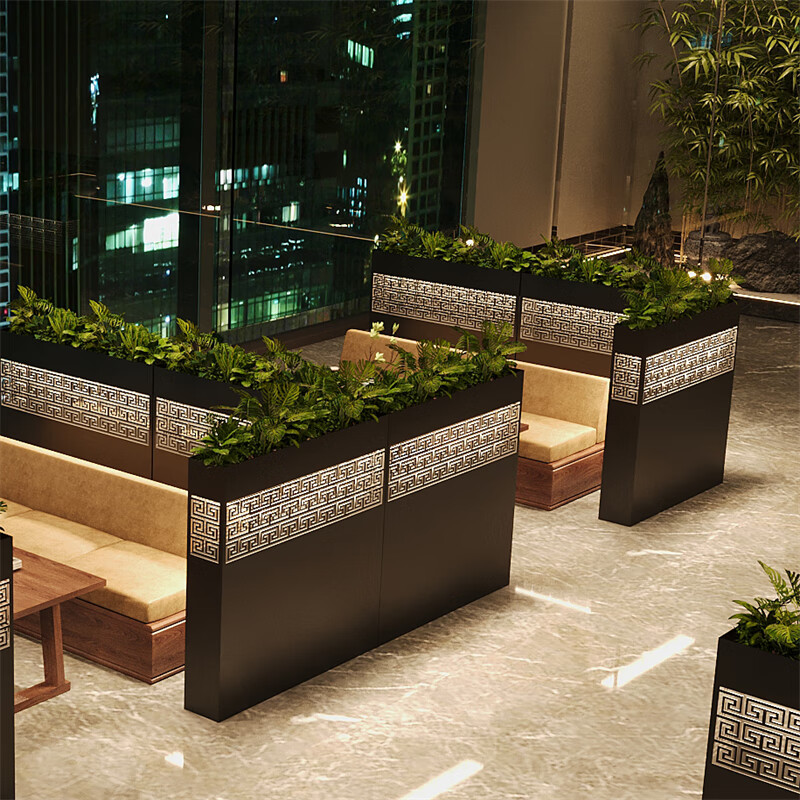 澳颜莱餐厅卡座隔断花架 饭店卡座隔离屏风半墙餐厅包间隔断隔墙办公