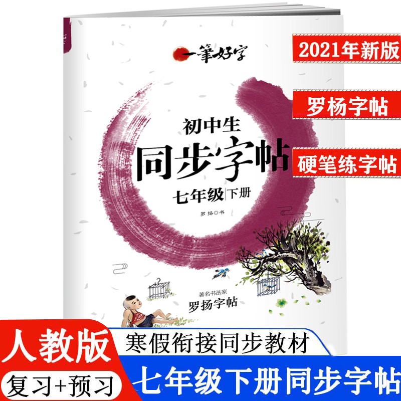 七年级下册字帖 罗杨练字贴 七年级下册语文同步教材练字本 中学生硬笔字帖 学生练字神器