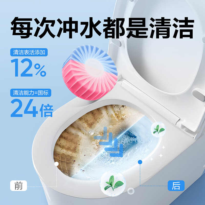 网易严选 蓝泡泡马桶清洁剂洁厕灵洁厕宝厕所清洁剂洁厕神器芳香洁厕除垢 【蓝泡泡】盐盐冷棉 60g 1盒 4颗