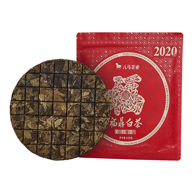 八马茶业 茶叶 福鼎白茶白牡丹手掰饼2020年原料 单饼150g