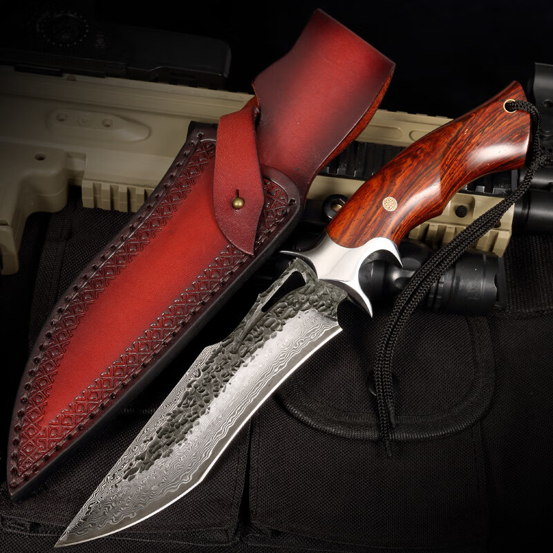 龙虎刀剑天马直刀大马龙骨一体锋利户外求生刀野营随身刀 天马