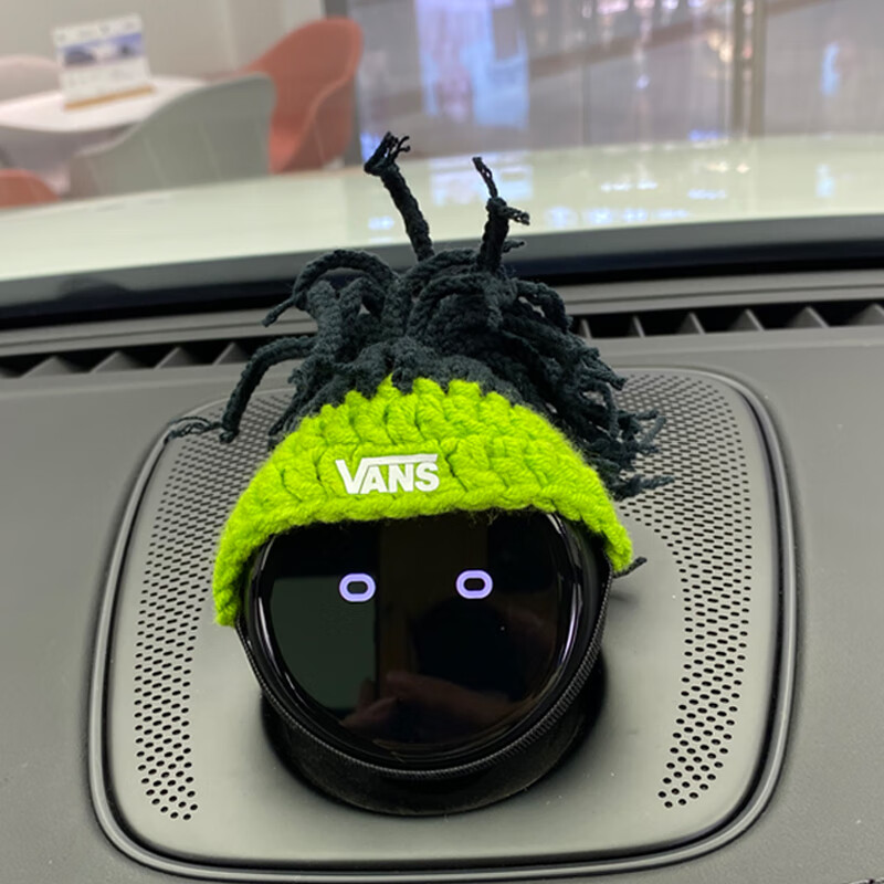 全启森蔚来nomi帽子创意个性绿色小脏辫帽手工毛线织定制车载配件装饰