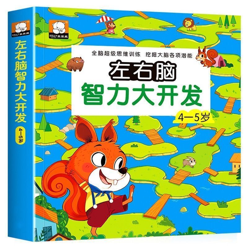 左右脑智力大开发4-5岁智力开发思维启蒙幼儿园宝宝课堂练习左右脑智力开发训练