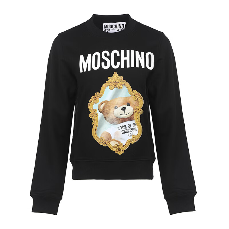 莫斯奇诺(moschino)女士小熊logo款 圆领套头棉卫衣v171554287 黑色