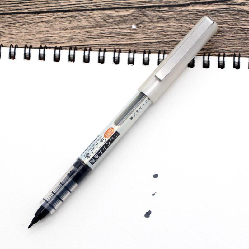 日本吴竹Kuretake书信手帐笔签字笔速写笔硬头笔漫画笔动漫勾线描边笔速写笔 极细(黑色芯)LS4-10S