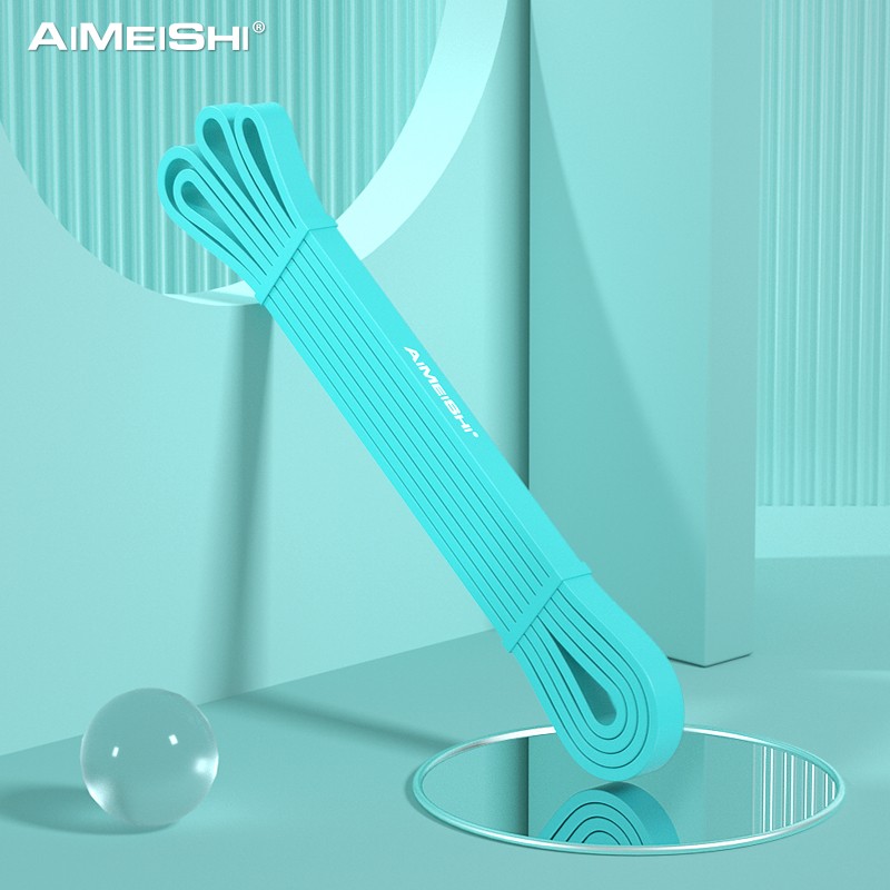 艾美仕（AiMeiShi） 彈力帶健身男女皮筋深蹲阻力帶力量訓練瑜伽拉力帶引體向上輔助帶 湖藍【阻力值15-30KG】女生推薦
