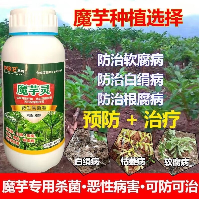 勇冠魔芋灵魔芋防病药软腐白娟叶枯根腐黑腐病毒病魔芋专用药杀菌剂