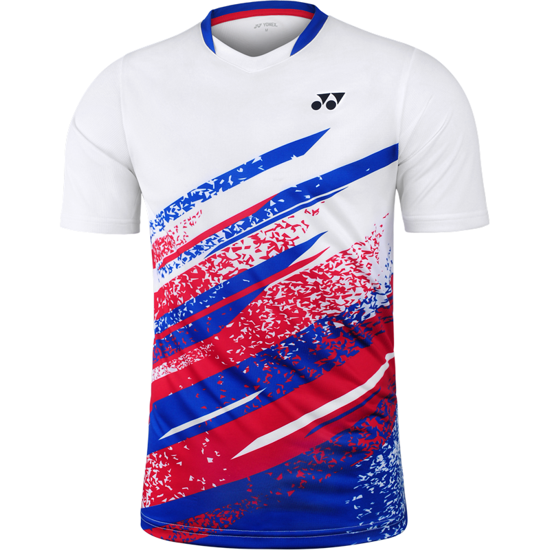 YONEX 林丹同款尤尼克斯yy羽毛球服短袖速干透气比赛服运动服T恤 110200男款 白色 M