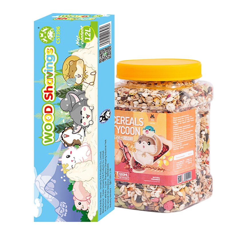 宠尚天仓鼠木屑纸棉仓鼠垫沙垫料金丝熊木屑兔子除臭龙猫荷兰猪刺猬用品 1000g木屑+五谷鼠粮主图0