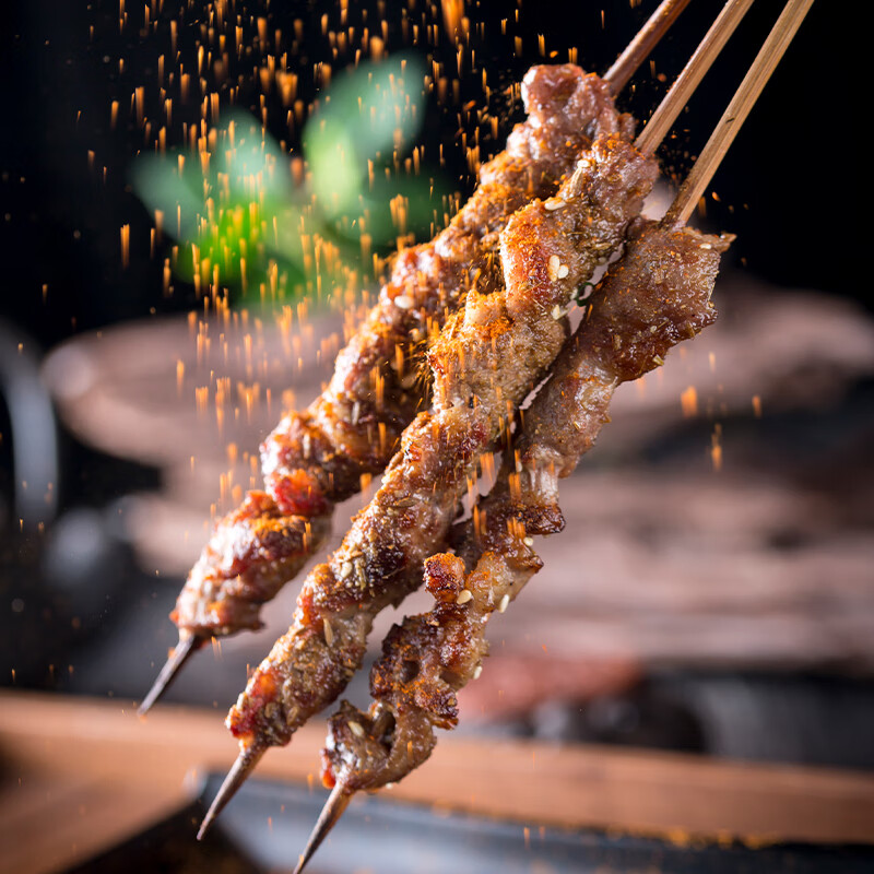 美享时刻内蒙古牛羊肉串国产原切鲜冻牛羊肉烤肉烧烤食材1000g 牛肉串25串+羊肉串25串