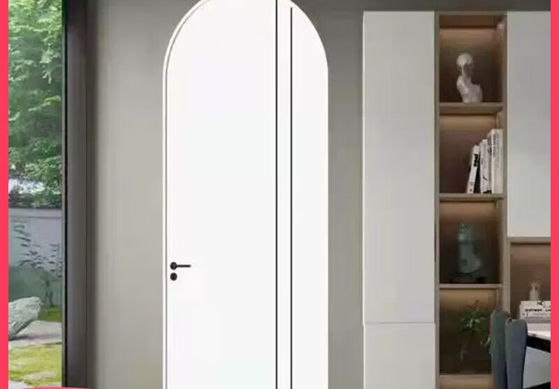 妙普乐实木拱形门 圆弧木门平开门蓝 套装门拱形门弧形门 美式田园