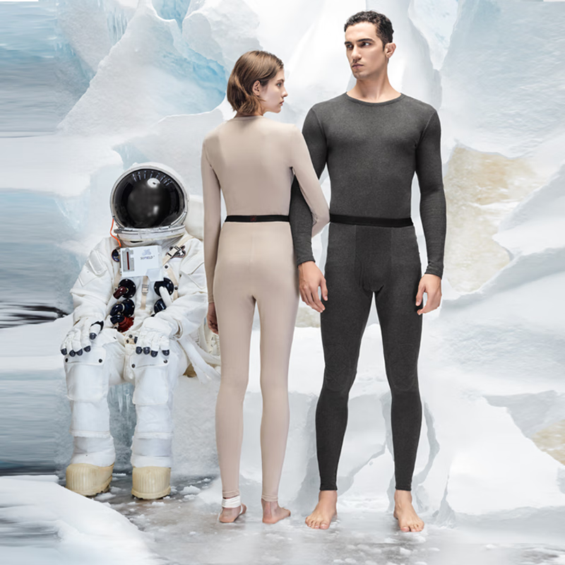 SUPIELD素湃宇航高性能保暖衣男冬季气凝胶护膝强化秋衣秋裤女内衣抗菌 男款【气凝胶护膝强化】曜石黑 XL