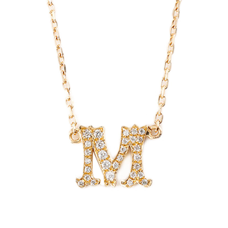 思达意字母项链 18k黄金英文hdbwlmzyxcsrkvgqja轻奢小众女宝石吊坠