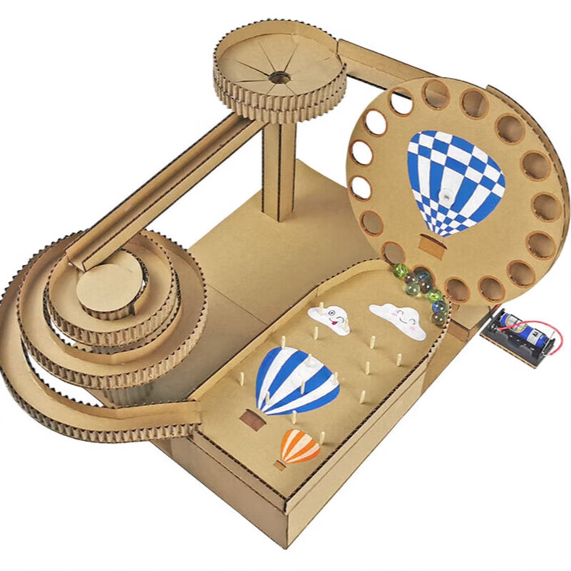 云漫卿过山车手工材料创意新款自制牛皮纸双轨道滚珠过山车手工材料包