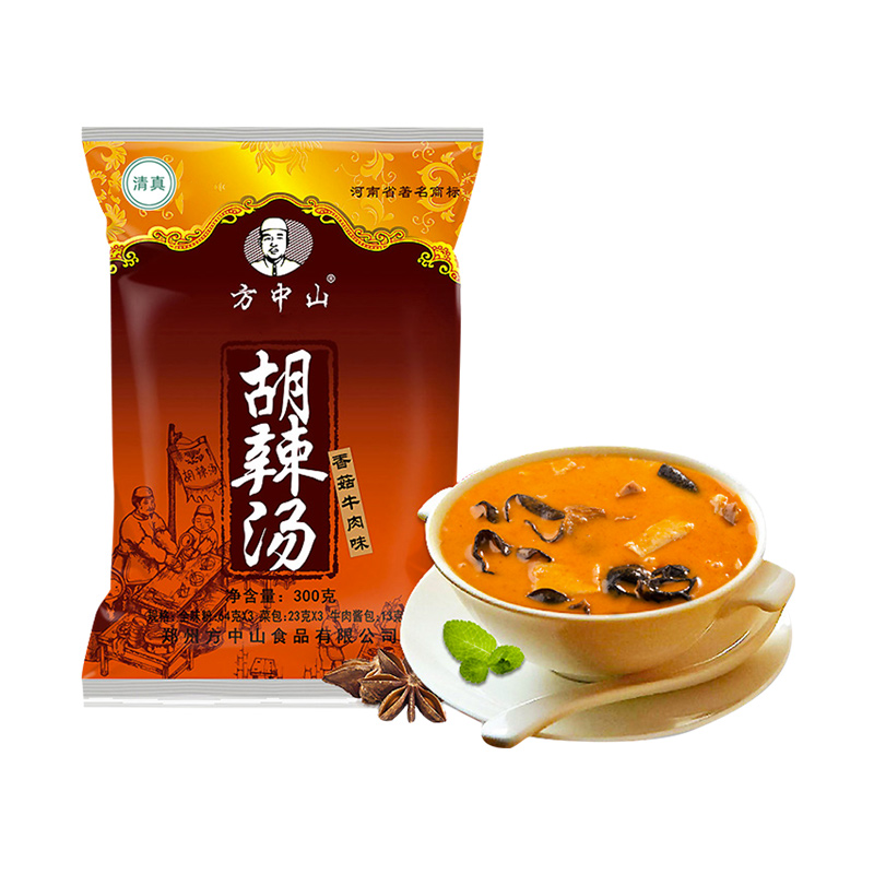 方中山胡辣汤料香菇牛肉味300g袋装 河南特产河南逍遥镇胡辣汤速食