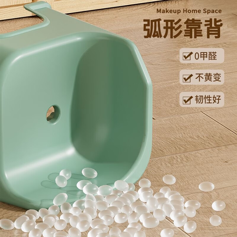 OQB宝宝凳子1到3岁靠背椅子板凳婴幼儿童塑料小凳子椅加厚沙发座椅 抹茶青【特厚防滑防摔】建议1-5岁儿童