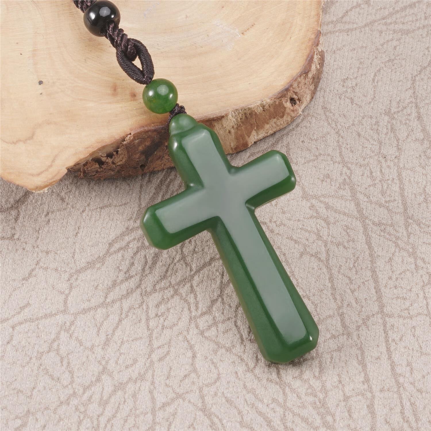 snqp新疆和田玉碧玉方边十字架吊坠菠菜绿十字架玉坠玉佩挂件项链玉石