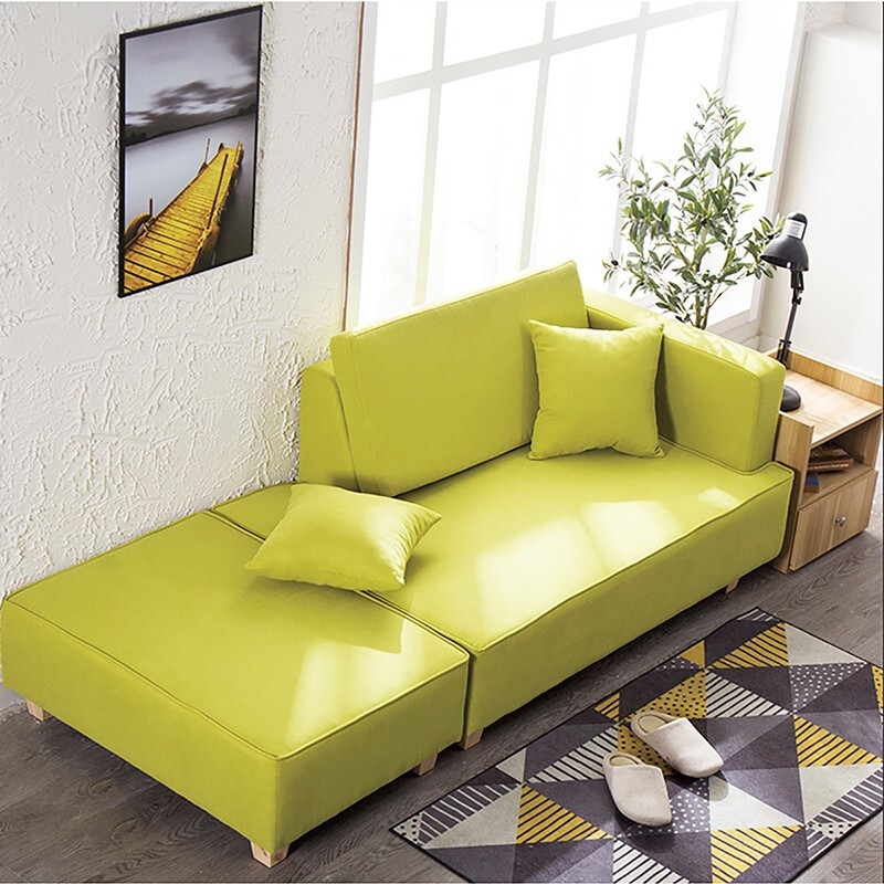 华世蒂沙发贵妃椅北欧风居家午休小户型沙发拼色多功能休闲卧室布 果